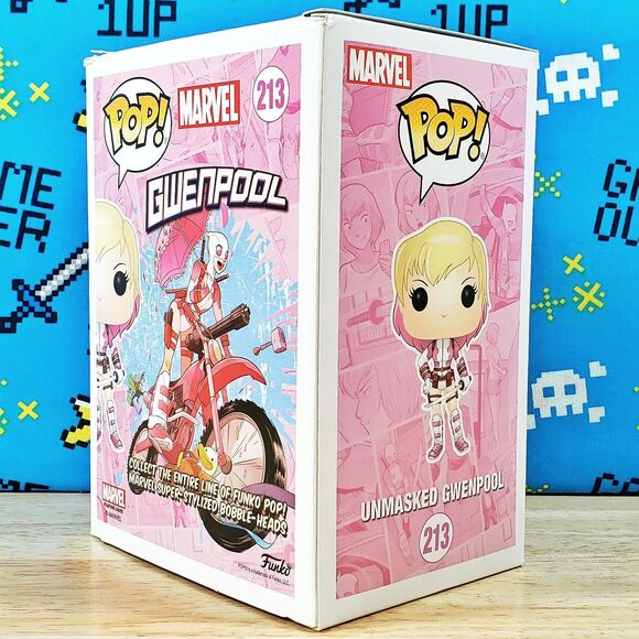 Funko PoP Marvel Unmasked Gwenpool #213 Exclusive Vinyl Figure + Protector - Picture 3 of 10
